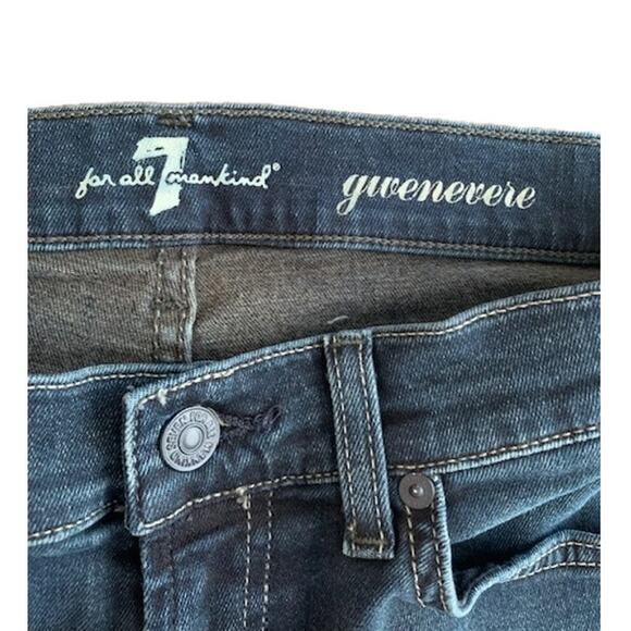 7 For All Mankind–Gwenevere Skinny Jeans– Stretch Denim–Dark Wash–Women-29 - Picture 4 of 7